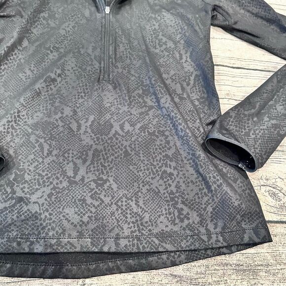 Nike Pro Black Dri-FIT Snakeskin Print Quarter Zip; Fleece Lined; Size Large - Picture 2 of 8